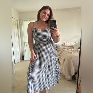 Navy and White Gingham Dress